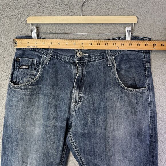 Vintage Y2K Enyce Jeans Mens 38x29 Baggy Blue Wash Denim - Picture 3 of 9